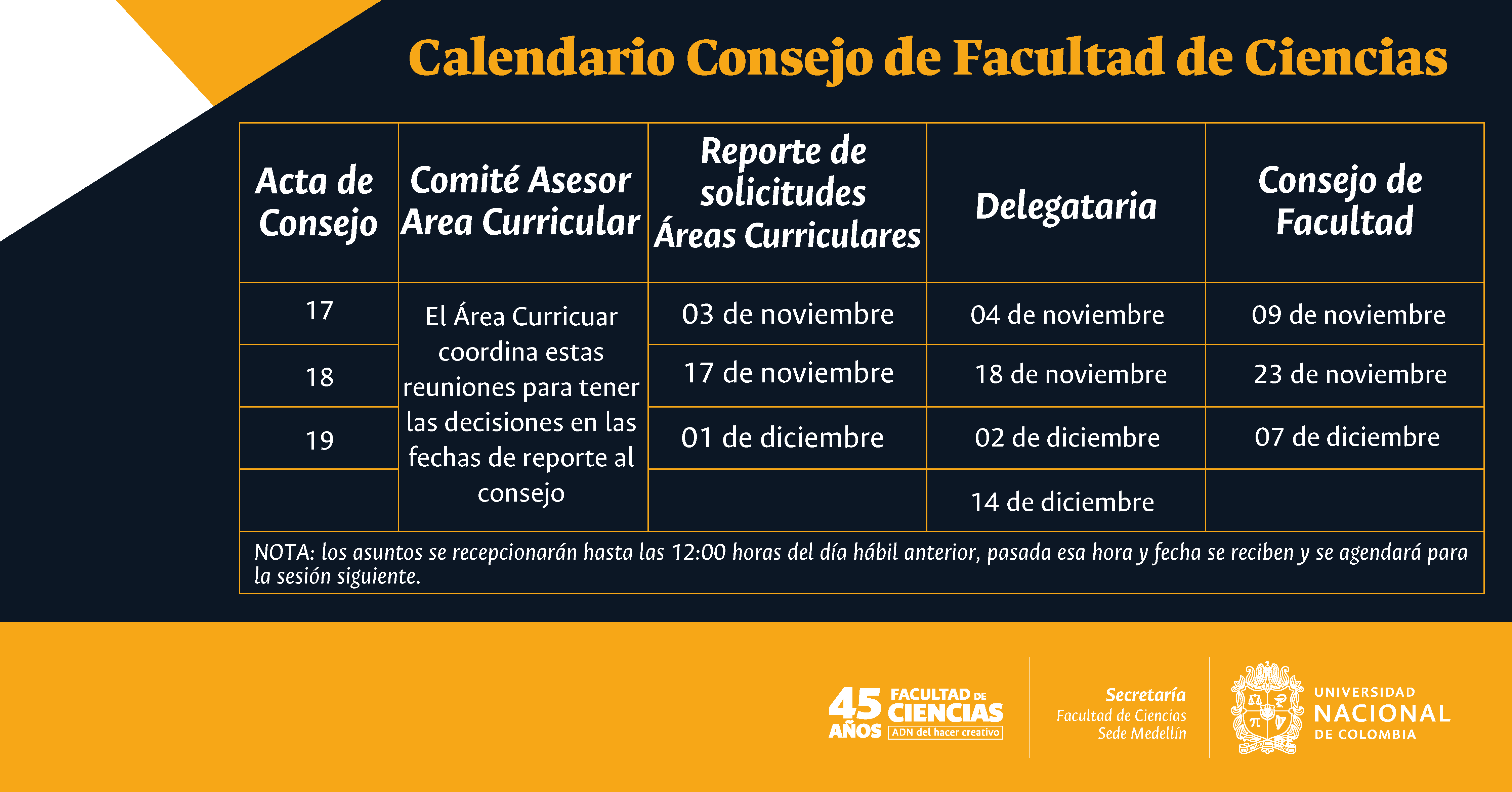 Universidad Nacional de Colombia Calendario
